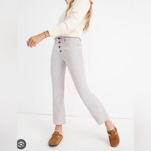 NWT Madewell Cali Denim- Boot Women's Light Gray. Corduroy Jeans size 25